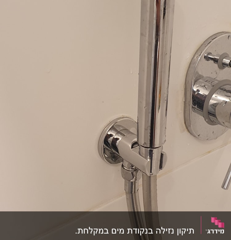 ברז מקלחת כרום עם צינור גמיש
